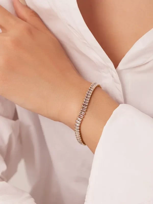 Uworld Maximalist Dipped With Cubic Zirconia Gemstones Stainless Steel Bracelet for Women Jewelry Gift bracelet Waterproof Jewel - Image 3