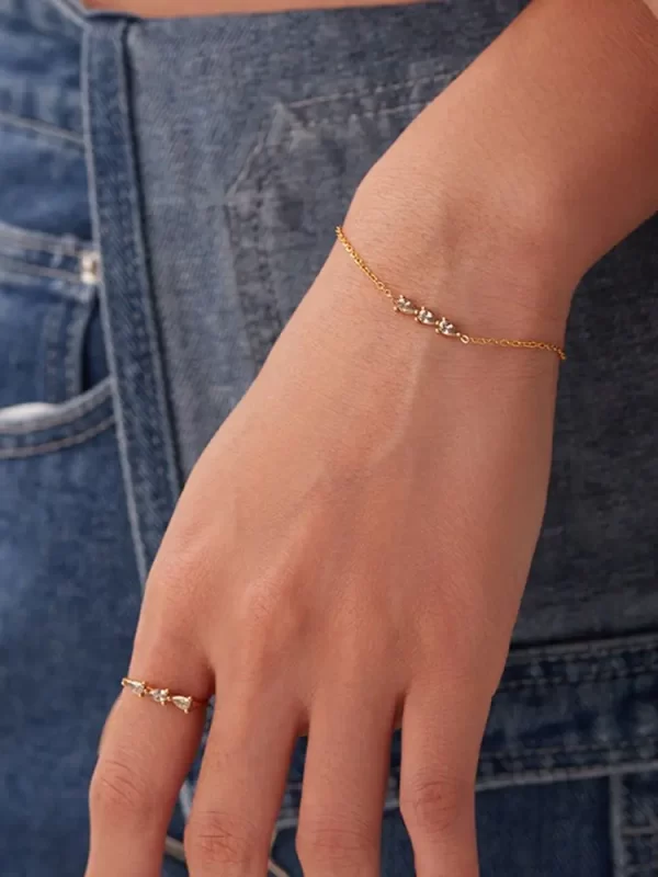 Uworld Maximalist Dipped With Cubic Zirconia Gemstones Stainless Steel Bracelet for Women Jewelry Gift bracelet Waterproof Jewel - Image 5