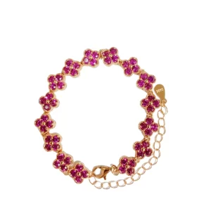 ZECAA 925 Garnet Fine Jewelry Woman Garnet Bracelet With Natural Purple Garnet Gemstone 3*3mm Lady S925 Silver Garnet Bracelet