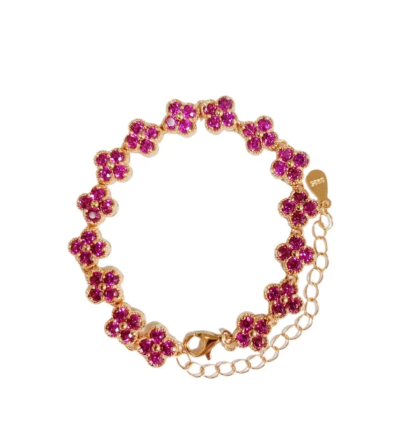 ZECAA 925 Garnet Fine Jewelry Woman Garnet Bracelet With Natural Purple Garnet Gemstone 3*3mm Lady S925 Silver Garnet Bracelet