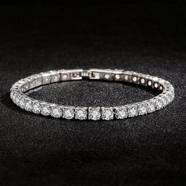 Lihong S925 Sterling Silver Bracelet Zirconia Tennis Ball Women Fashion Simple Engagement Wedding Charm Jewelry 4mm 16-20cm - Image 3