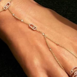 ChicyouStar Fireworks Fashion Luxury AAA Cubic Zirconia Women Baguette Bracelet Copper Hand back Chain Adjustable Bracelet
