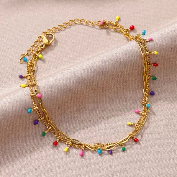 Anklets for Women Summer Beach Accessories Stainless Steel Imitation Pearl Chain Anklet Gold Color Leg Bracelets Bodychain Gifts - Image 4