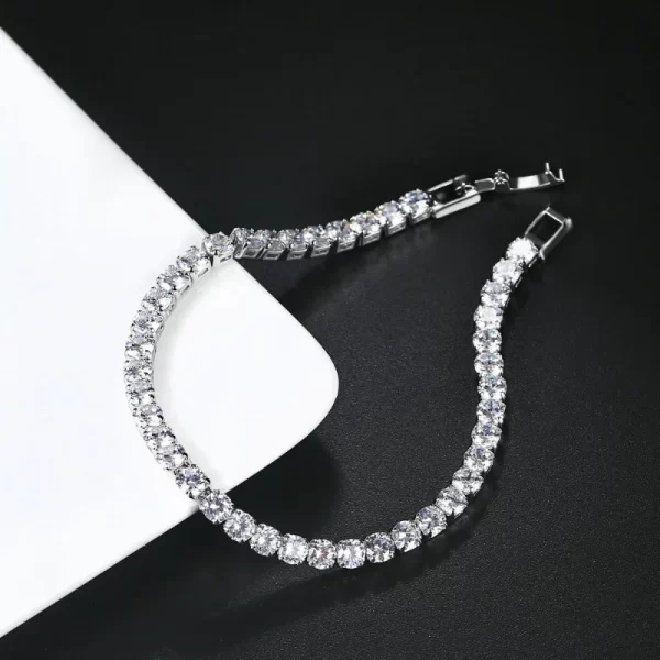 Luxury Hiphop Iced Out 4mm Cubic Zirconia Crystal Tennis Bracelets For Women Men Gold Color Silver Color Bracelet Chain Jewelry - Image 6