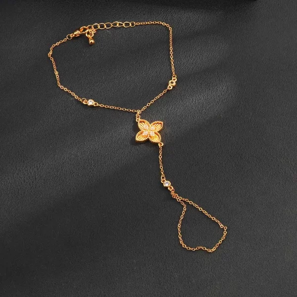 ChicyouStar Fireworks Fashion Luxury AAA Cubic Zirconia Women Baguette Bracelet Copper Hand back Chain Adjustable Bracelet - Image 3