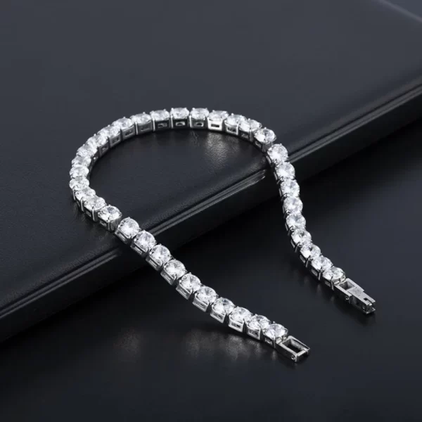 Luxury Hiphop Iced Out 4mm Cubic Zirconia Crystal Tennis Bracelets For Women Men Gold Color Silver Color Bracelet Chain Jewelry - Image 3