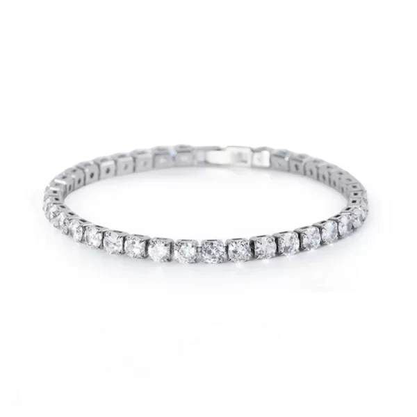 Luxury Hiphop Iced Out 4mm Cubic Zirconia Crystal Tennis Bracelets For Women Men Gold Color Silver Color Bracelet Chain Jewelry - Image 4