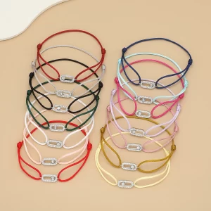 Adjusted Size Can Move Stone Multiple colors Rope Woven bracelet For Women And Men Fashion Jewelry 2024 New Bracelets Woman