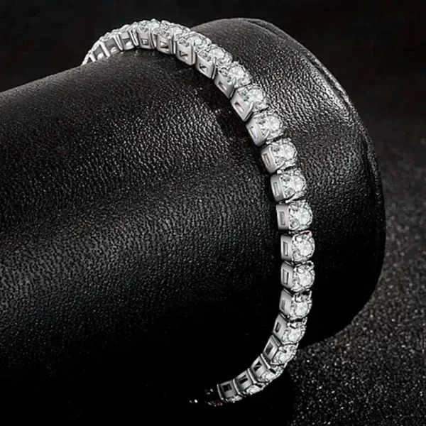 Luxury Hiphop Iced Out 4mm Cubic Zirconia Crystal Tennis Bracelets For Women Men Gold Color Silver Color Bracelet Chain Jewelry - Image 2