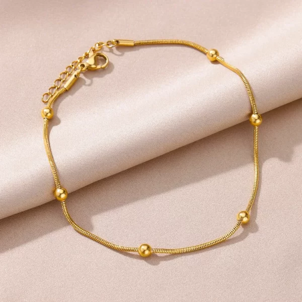 Anklets for Women Summer Beach Accessories Stainless Steel Imitation Pearl Chain Anklet Gold Color Leg Bracelets Bodychain Gifts - Image 3