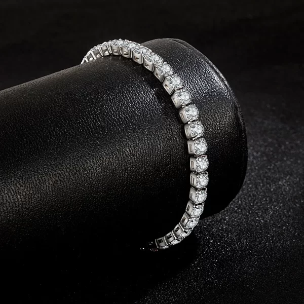 Lihong S925 Sterling Silver Bracelet Zirconia Tennis Ball Women Fashion Simple Engagement Wedding Charm Jewelry 4mm 16-20cm - Image 2