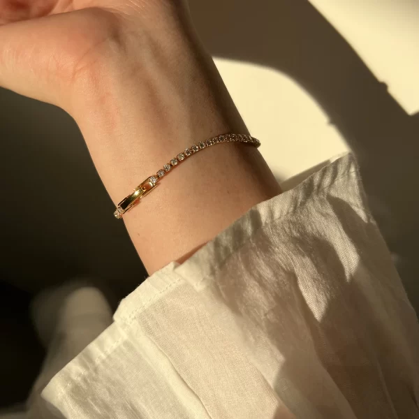 Luxury Classic Full of Rhinestones 18K Gold Plated Bracelets For Women Sparkling Simple Zircon Bracelets Jewelry Birthday Gifts - Image 3