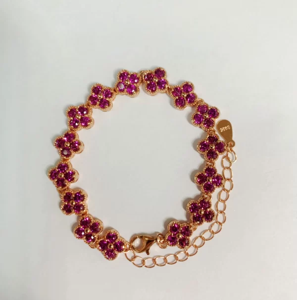 ZECAA 925 Garnet Fine Jewelry Woman Garnet Bracelet With Natural Purple Garnet Gemstone 3*3mm Lady S925 Silver Garnet Bracelet - Image 2