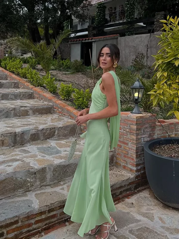 Halter Elegant Long Dresses Women Summer Fashion Off Shoulder Sleeveless Sexy Robes Lady Evening Party Dresses Club Gowns 2025 - Image 5