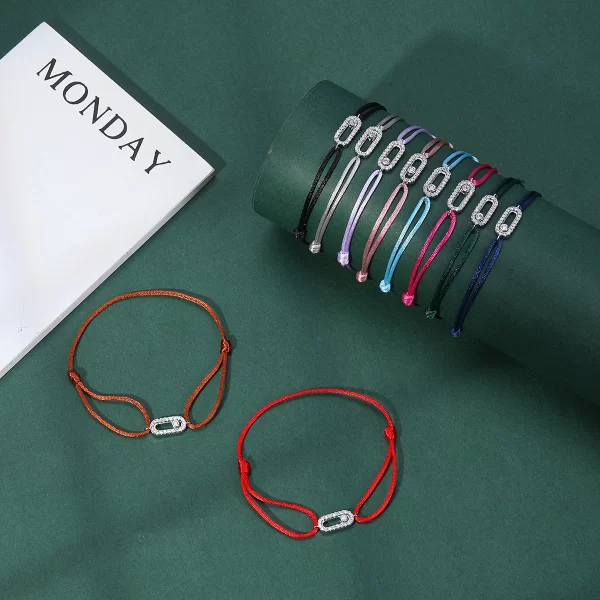 Adjusted Size Can Move Stone Multiple colors Rope Woven bracelet For Women And Men Fashion Jewelry 2024 New Bracelets Woman - Image 5