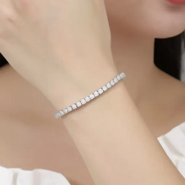 Luxury Hiphop Iced Out 4mm Cubic Zirconia Crystal Tennis Bracelets For Women Men Gold Color Silver Color Bracelet Chain Jewelry - Image 5