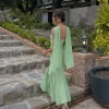 Halter Elegant Long Dresses Women Summer Fashion Off Shoulder Sleeveless Sexy Robes Lady Evening Party Dresses Club Gowns 2025