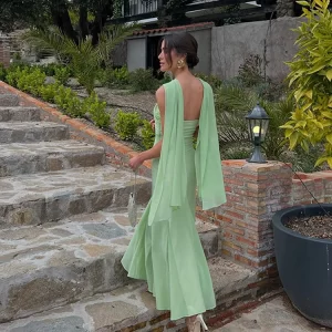 Halter Elegant Long Dresses Women Summer Fashion Off Shoulder Sleeveless Sexy Robes Lady Evening Party Dresses Club Gowns 2025