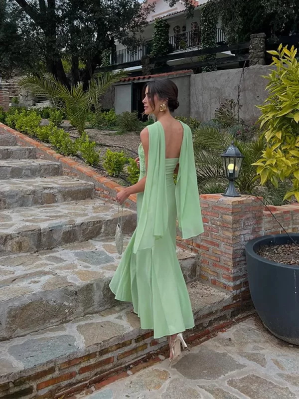 Halter Elegant Long Dresses Women Summer Fashion Off Shoulder Sleeveless Sexy Robes Lady Evening Party Dresses Club Gowns 2025
