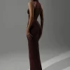 Mozision Halter Ruched Sleeveless Sexy Maxi Dress Women Gown Fashion Slim High Waist Evening Club Party Split Long Dress - Image 2