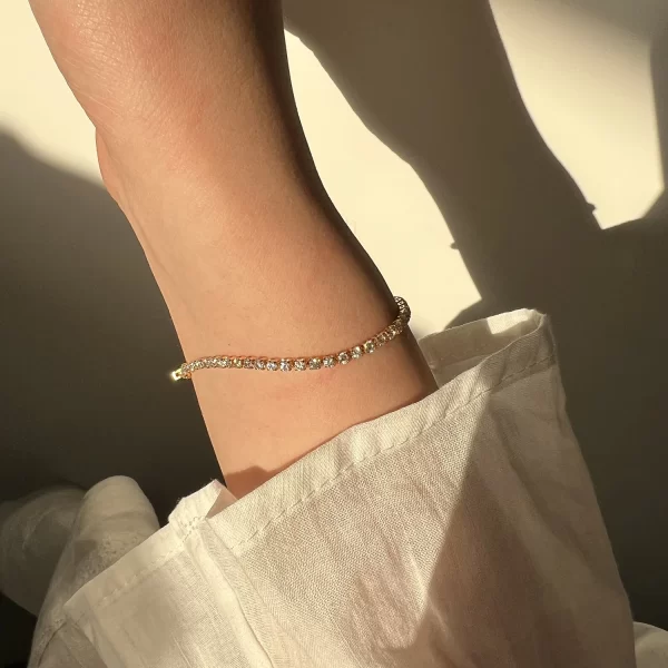 Luxury Classic Full of Rhinestones 18K Gold Plated Bracelets For Women Sparkling Simple Zircon Bracelets Jewelry Birthday Gifts - Image 2